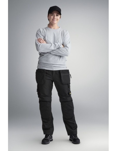 6701 Pantalones largos de trabajo para mujer con bolsillos flotantes AllroundWork negro