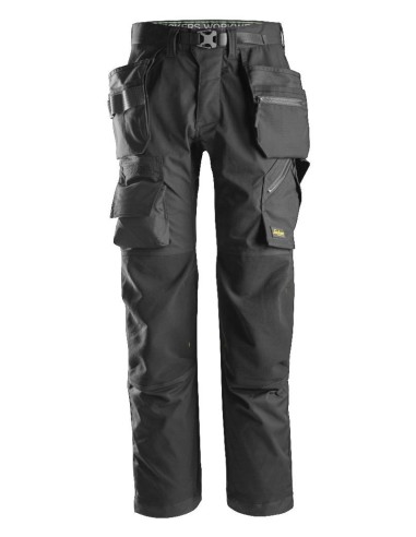 6923 Pantalones largos de solador bolsillos flotantes FlexiWork negro
