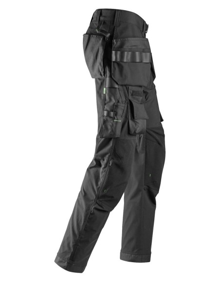 6923 Pantalones largos de solador bolsillos flotantes FlexiWork negro