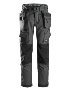 6923 Pantalones largos de solador bolsillos flotantes FlexiWork gris acero/ negro