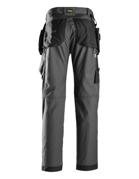 6923 Pantalones largos de solador bolsillos flotantes FlexiWork gris acero/ negro