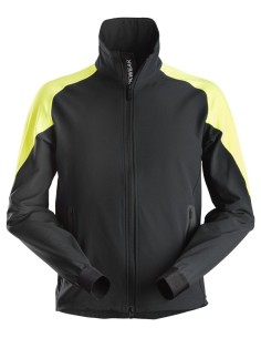 8028 Sudadera fluorescente con cremallera completa FlexiWork negro/ amarillo