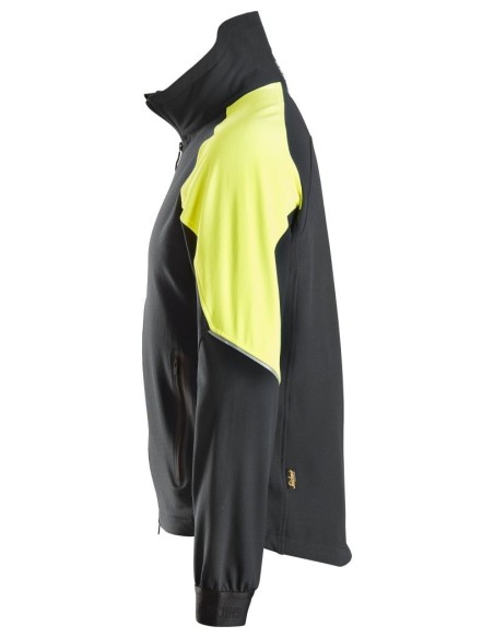 8028 Sudadera fluorescente con cremallera completa FlexiWork negro/ amarillo