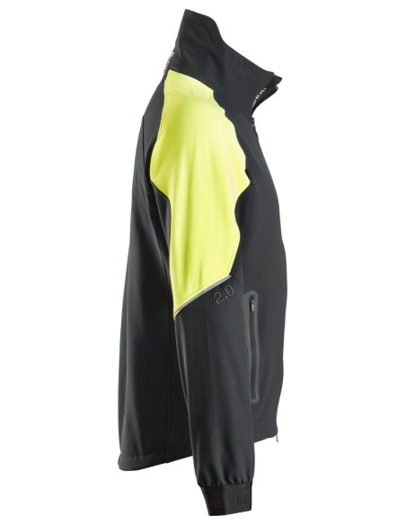8028 Sudadera fluorescente con cremallera completa FlexiWork negro/ amarillo