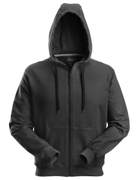 2801 Sudadera clasica con capucha y cremallera completa negra