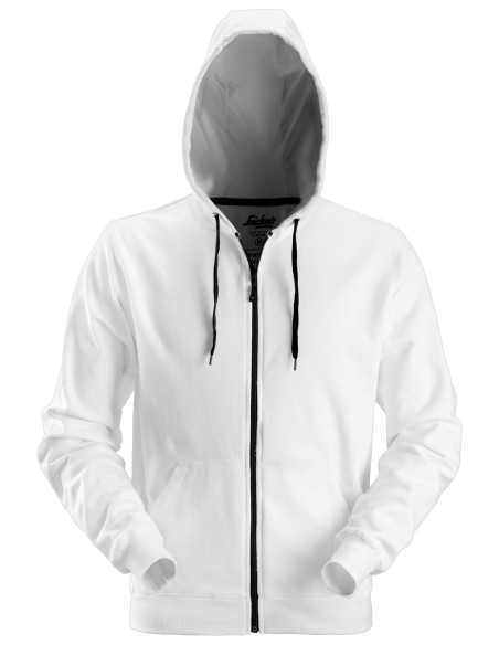 2801 Sudadera clasica con capucha y cremallera completa blanca