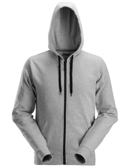 2801 Sudadera clasica con capucha y cremallera completa gris