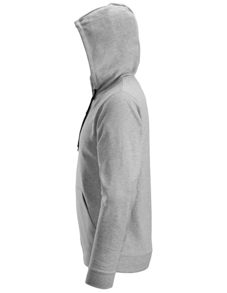 2801 Sudadera clasica con capucha y cremallera completa gris