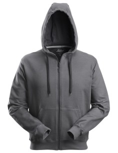 2801 Sudadera clasica con capucha y cremallera completa gris acero