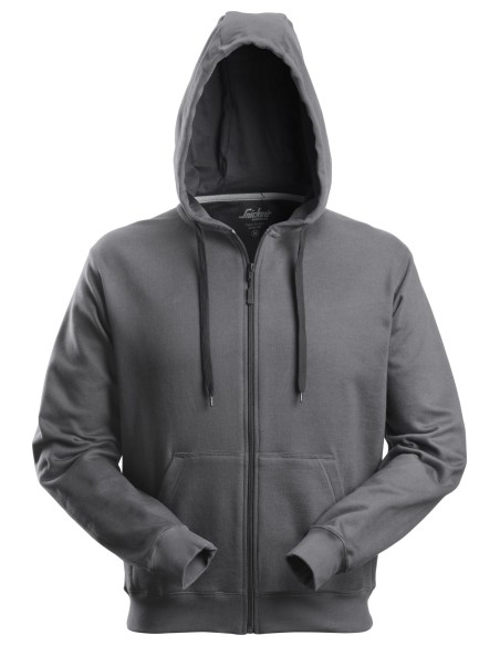 2801 Sudadera clasica con capucha y cremallera completa gris acero