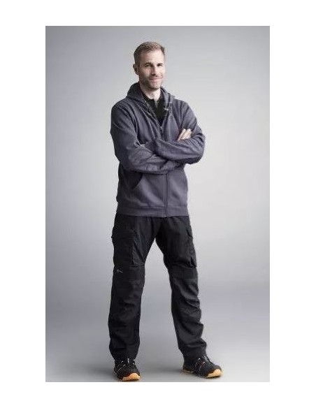 2801 Sudadera clasica con capucha y cremallera completa gris acero