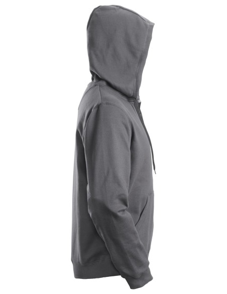 2801 Sudadera clasica con capucha y cremallera completa gris acero