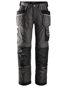 3212 Pantalones largos de trabajo DuraTwill bolsillos flotantes Gris antracita / Negro