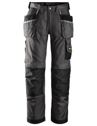 3212 Pantalones largos de trabajo DuraTwill bolsillos flotantes Gris antracita / Negro