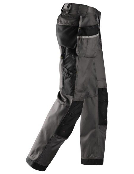 3212 Pantalones largos de trabajo DuraTwill bolsillos flotantes Gris antracita / Negro