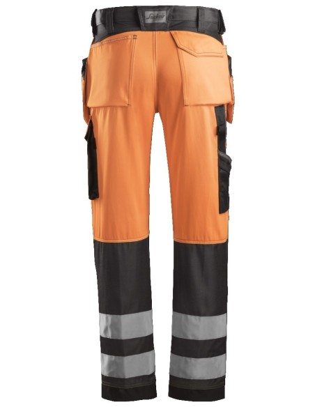3233 Pantalon alta visibilidad con bolsillos flotantes clase 2 Naranja / Gris antracita