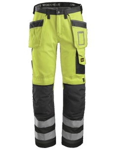 3233 Pantalon Alta Visibilidad con bolsillos flotantes Clase 2 Amarillo / Gris antracita