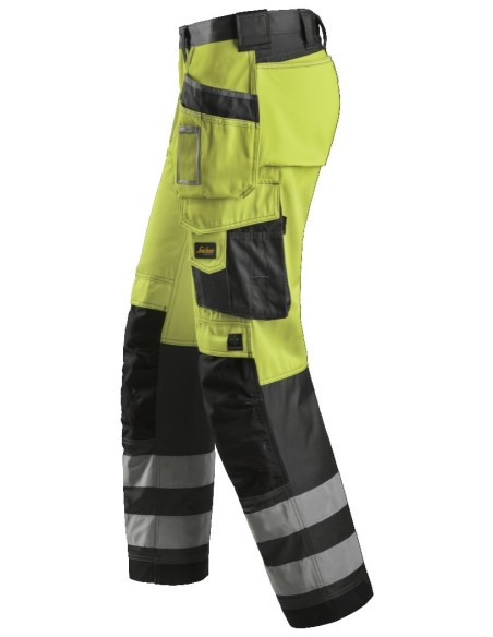 3233 Pantalon Alta Visibilidad con bolsillos flotantes Clase 2 Amarillo / Gris antracita