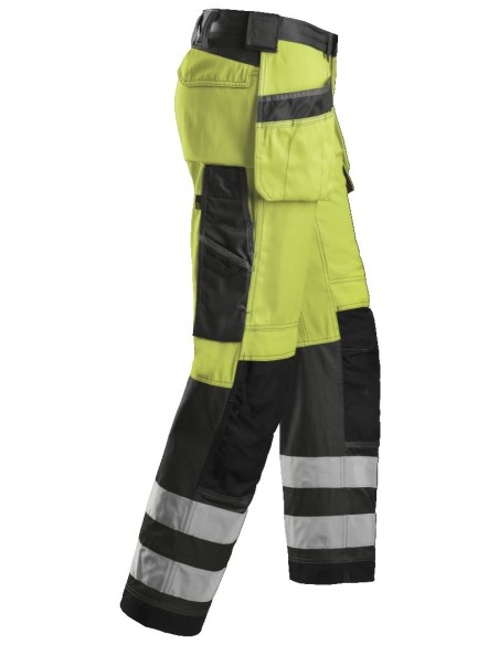 3233 Pantalon Alta Visibilidad con bolsillos flotantes Clase 2 Amarillo / Gris antracita