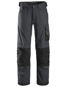 3314 Pantalones largos de trabajo Canvas+ Gris acero / Negro