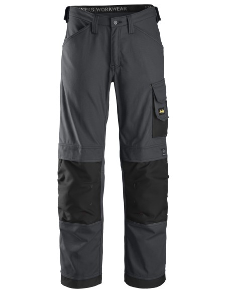 3314 Pantalones largos de trabajo Canvas+ Gris acero / Negro
