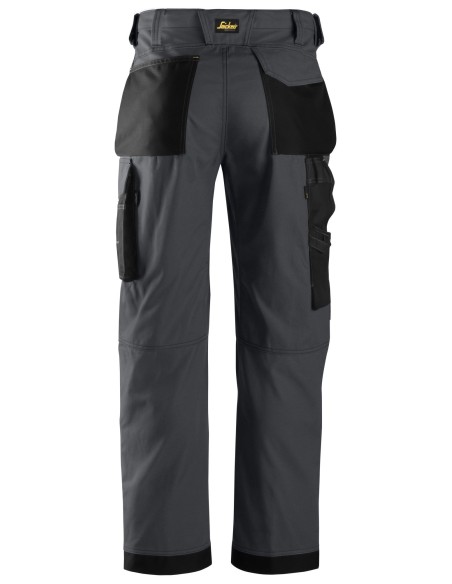 3314 Pantalones largos de trabajo Canvas+ Gris acero / Negro