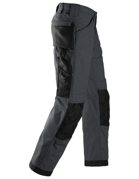 3314 Pantalones largos de trabajo Canvas+ Gris acero / Negro