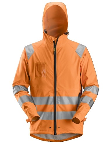 8233 Chaqueta impermeable PU de alta visibilidad clase 3 naranja