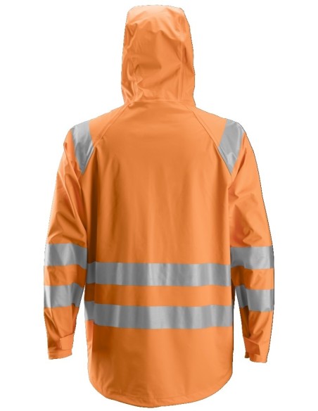 8233 Chaqueta impermeable PU de alta visibilidad clase 3 naranja