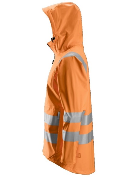 8233 Chaqueta impermeable PU de alta visibilidad clase 3 naranja