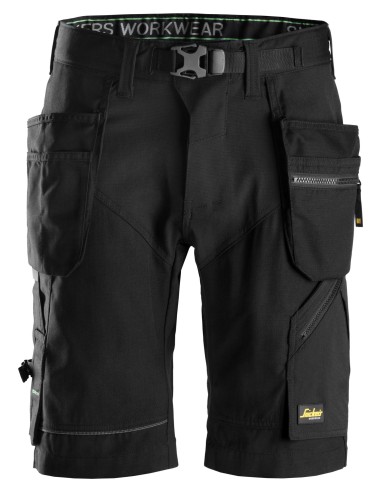 6904 Pantalones cortos de trabajo FlexiWork+ bolsillos flotantes negro