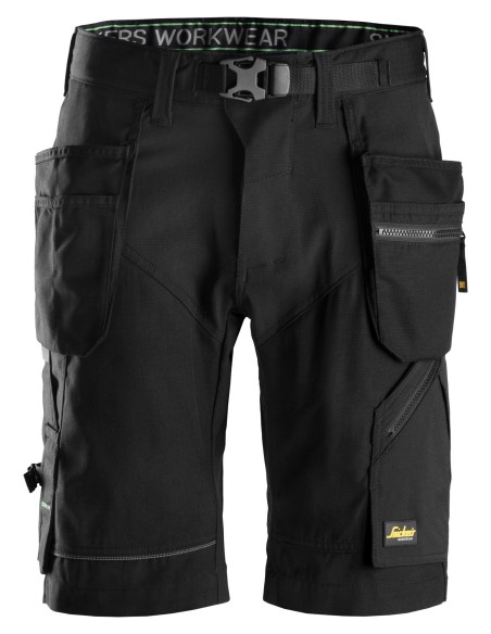 6904 Pantalones cortos de trabajo FlexiWork+ bolsillos flotantes negro