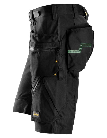 6904 Pantalones cortos de trabajo FlexiWork+ bolsillos flotantes negro