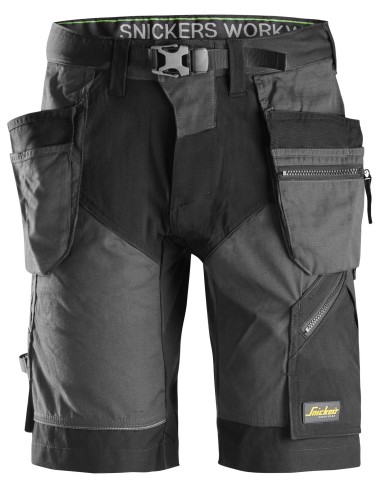 6904 Pantalones cortos de trabajo FlexiWork+ bolsillos flotantes gris acero