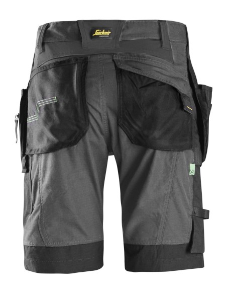 6904 Pantalones cortos de trabajo FlexiWork+ bolsillos flotantes gris acero