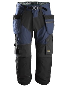 6905 Pantalon pirata de trabajo FlexiWork+ azul marino con bolsillos flotantes