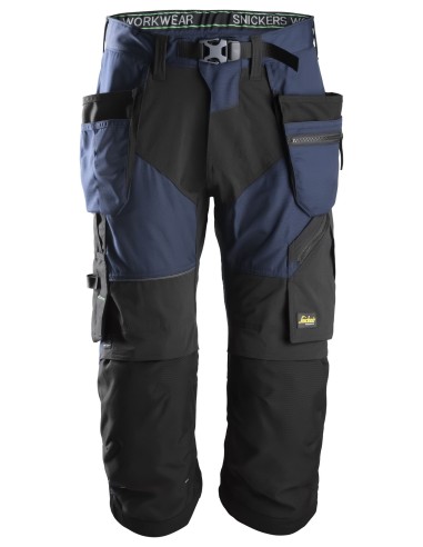 6905 Pantalon pirata de trabajo FlexiWork+ azul marino con bolsillos flotantes