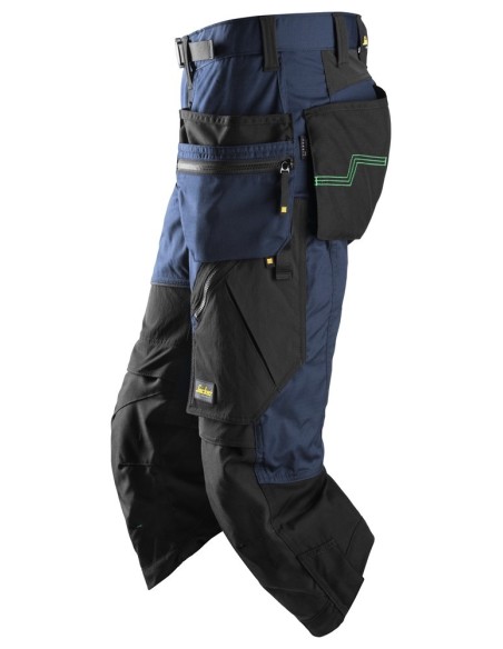 6905 Pantalon pirata de trabajo FlexiWork+ azul marino con bolsillos flotantes