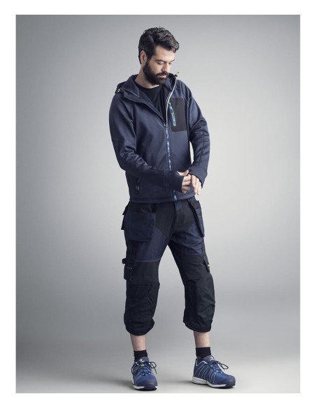 6905 Pantalon pirata de trabajo FlexiWork+ azul marino con bolsillos flotantes