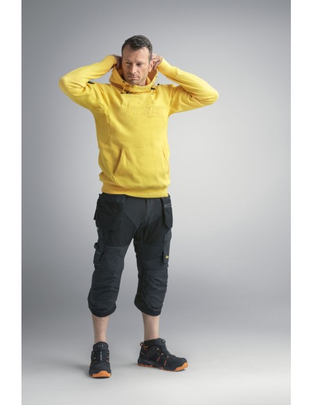 6905 Pantalon pirata de trabajo FlexiWork+ negro con bolsillos flotantes