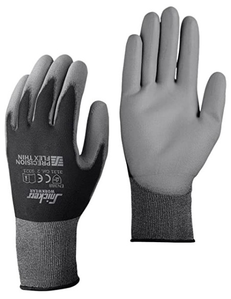 9321 Par de guantes Precision Flex Light Negro / Gris