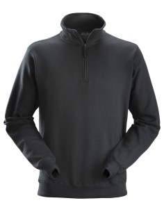 2818 Sudadera con media cremallera negra
