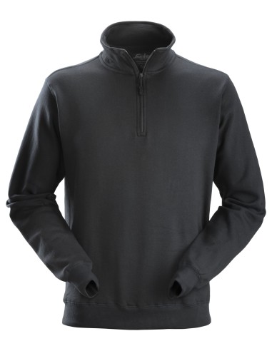 2818 Sudadera con media cremallera negra
