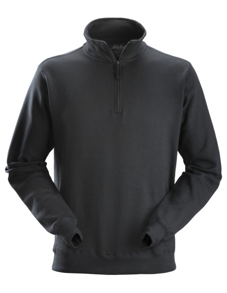 2818 Sudadera con media cremallera negra