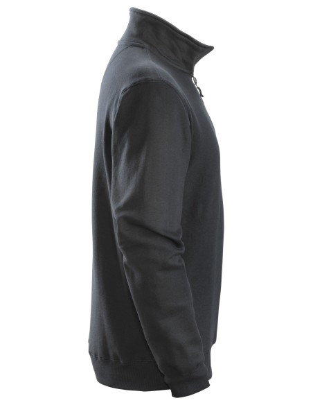 2818 Sudadera con media cremallera negra