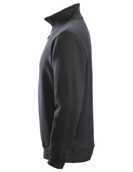 2818 Sudadera con media cremallera negra