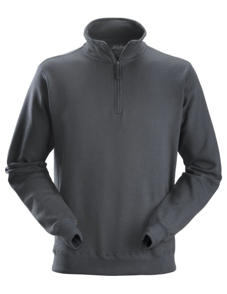 2818 Sudadera con media cremallera gris acero
