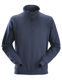 2818 Sudadera con media cremallera azul marino