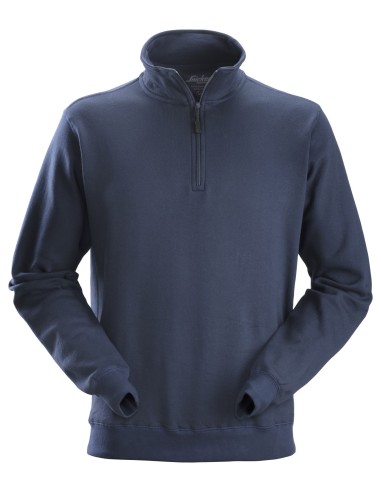 2818 Sudadera con media cremallera azul marino