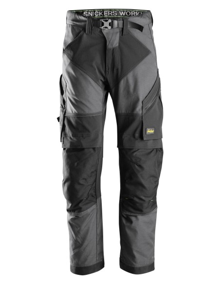 6903 Pantalones largos de trabajo FlexiWork gris acero/ negro